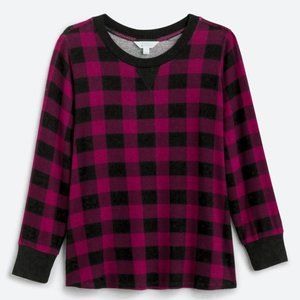 MARKET & SPRUCE Rehannin Rib Trim Brushed Knit Top